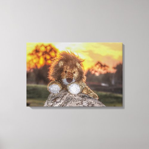Lion Doll at Sunrise Canvas Print
