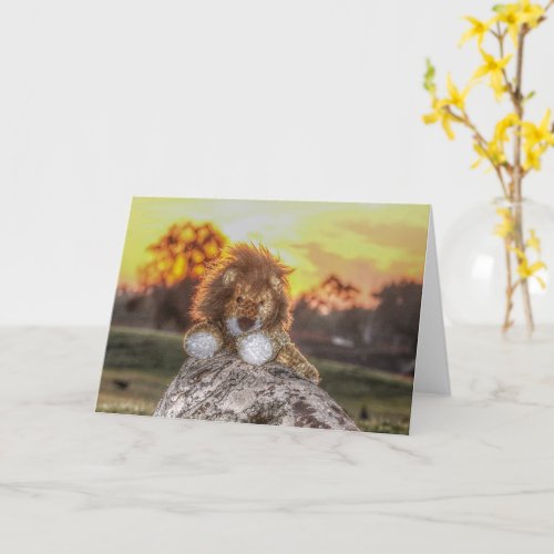 Lion Doll at Sunrise Cust Blank Greeting Card