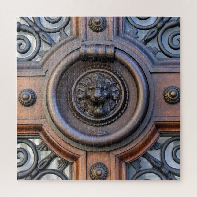 Lion Door Knocker - Barcelona - 20x20 - 676 pcs Jigsaw Puzzle (Vertical)