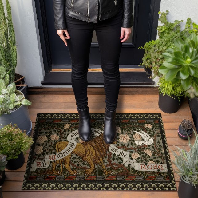 Lion Dove Wilderness Roses Walter Crane Doormat (Creator Uploaded)