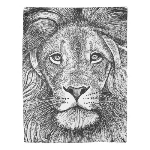Lion Drawing Duvet Cover