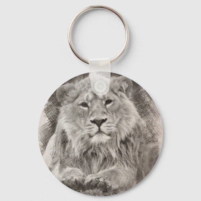 Lion Drawing Keychain (Front)