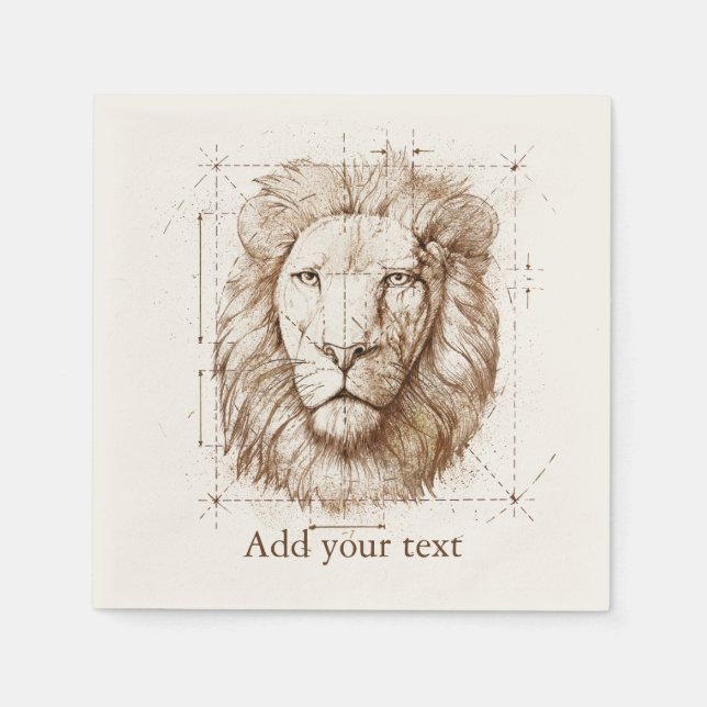 Lion Drawing Napkins (Front)