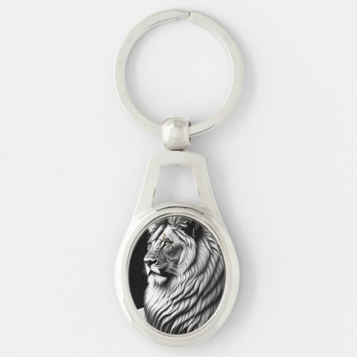 Lion Drawing Painting Art Keychain