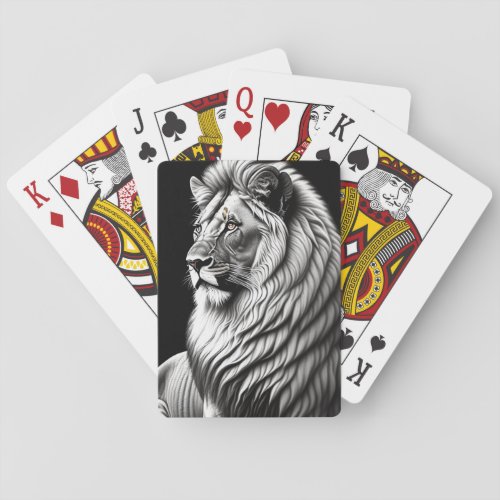 Lion Drawing Painting Art Playing Cards