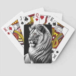 Lion Drawing Painting Art Poker Cards