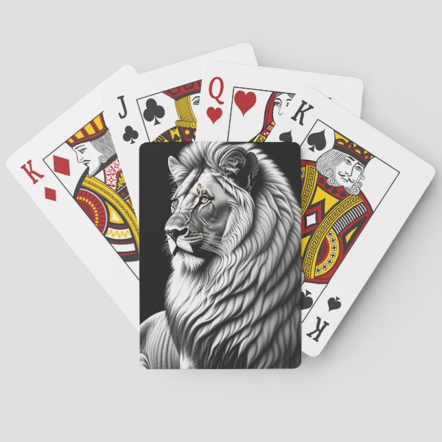 Lion Drawing Painting Art Poker Cards (Back)
