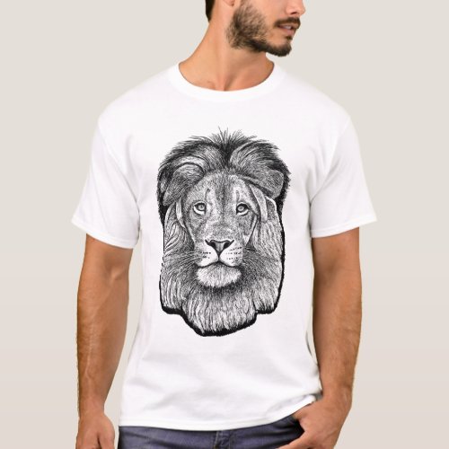 Lion Drawing T_Shirt