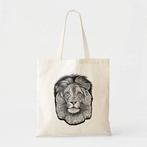 Lion Drawing Tote Bag