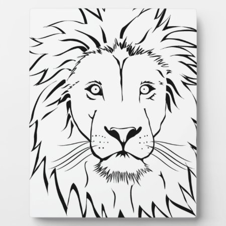 Lion Drawing Vector Design Plaque