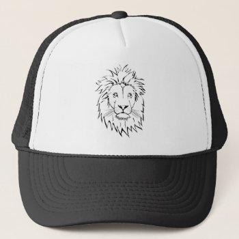 Lion Drawing Vector Design Trucker Hat by Chiplanay at Zazzle