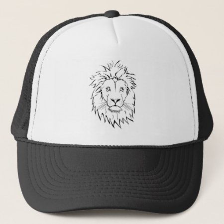 Lion Drawing Vector Design Trucker Hat