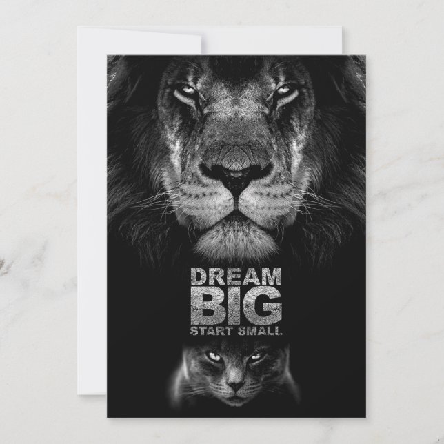 Lion Dream BIG Start Small Invitation (Front)