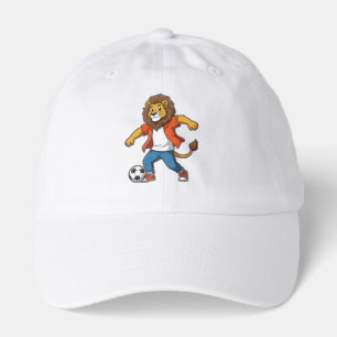 Lion Dribbling a Soccer Ball Power, Skill & Cham Hat