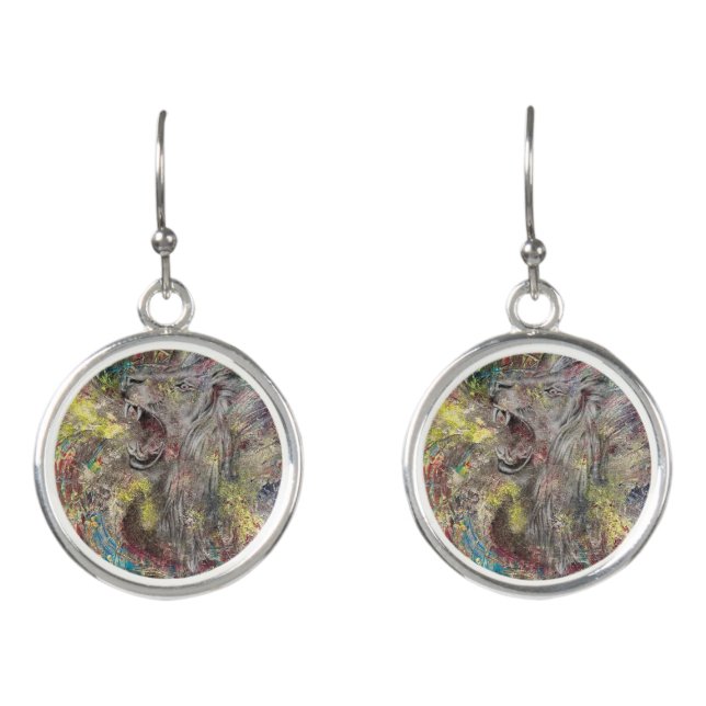 lion earrings (Front)