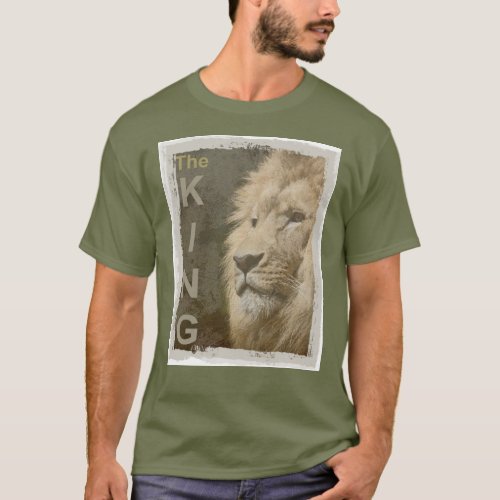 Lion Elegant Modern Fatigue Green Template Basic T_Shirt
