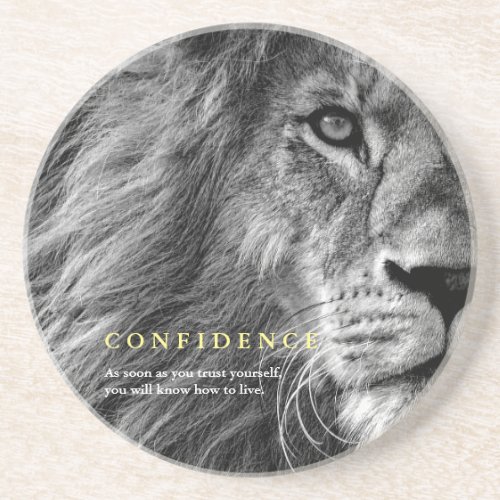 Lion Eye Confidence Quote Inspirational Coaster