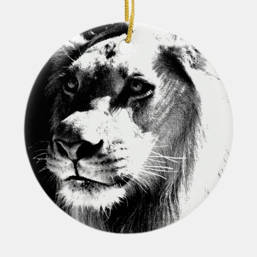 Lion Eyes Ceramic Ornament
