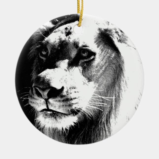 Lion Eyes Ceramic Ornament (Front)