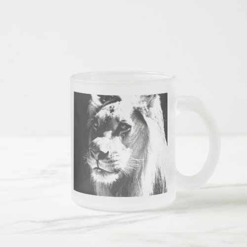 Lion Eyes Frosted Glass Coffee Mug
