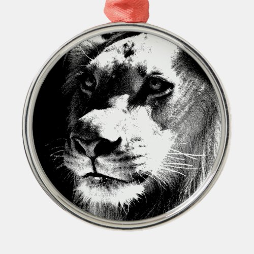 Lion Eyes Metal Ornament