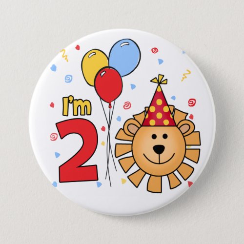 Lion Face  2nd Birthday Button