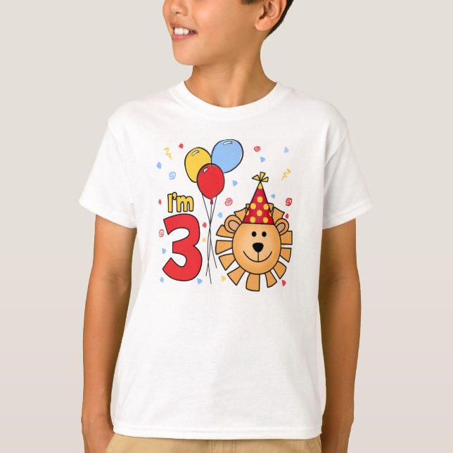 Lion Face 3rd Birthday T-Shirt (Front)