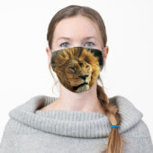 Lion Face Adult Cloth Face Mask (Worn)