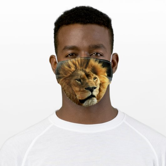 Lion Face Adult Cloth Face Mask (Worn)