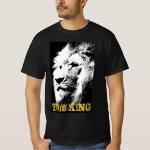 Lion Face Animal Mens Modern Template Black T-Shirt