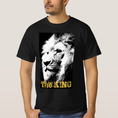 Lion Face Animal Mens Modern Template Black T_Shirt