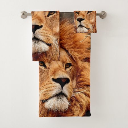 Lion Face Bathroom Towel Set
