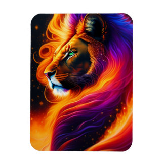 Lion Face Colorful Painting Art Magnet