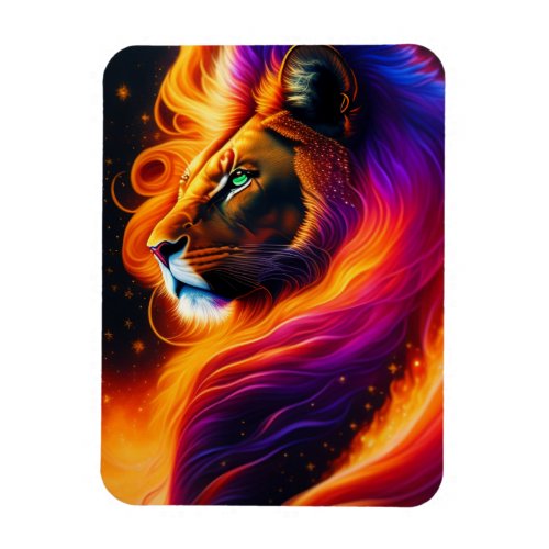 Lion Face Colorful Painting Art Magnet
