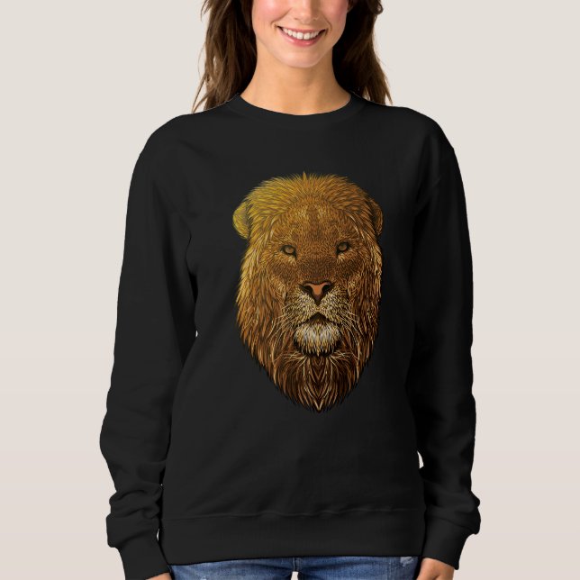 Lion Face Fearless African Lion Head Animal Kids B Sweatshirt (Front)