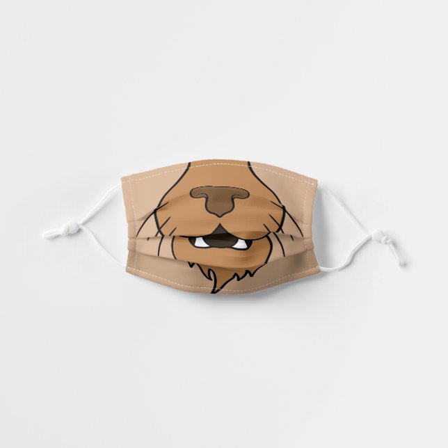Lion Face Kids' Cloth Face Mask (Front, Unfolded)