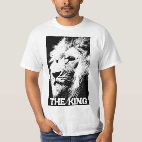 Lion Face King Elegant Modern Mens Template White T_Shirt
