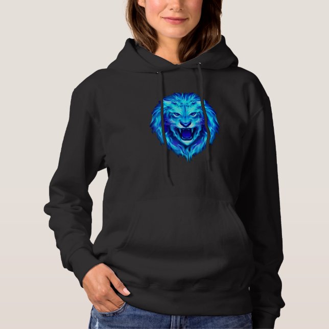 Lion Face King Head Zoo Animal For Men Boys Mens Hoodie (Front)