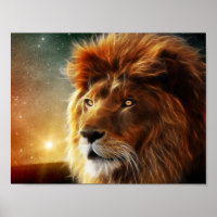 Lion face .King of beasts abstraction Poster