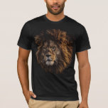 Lion Face Men&#39;s Basic Black T-shirt at Zazzle