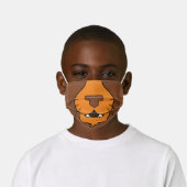 Lion Face | Orange Kids' Cloth Face Mask (Worn)