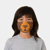 Lion Face | Orange Kids' Cloth Face Mask (Worn)