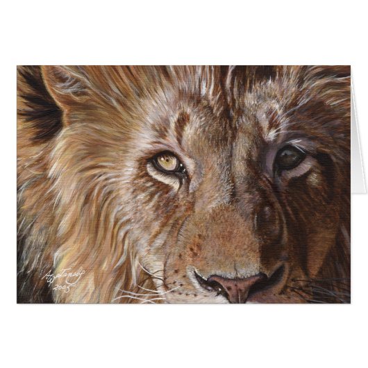 Lion Face Painting Art Cards (Front Horizontal)