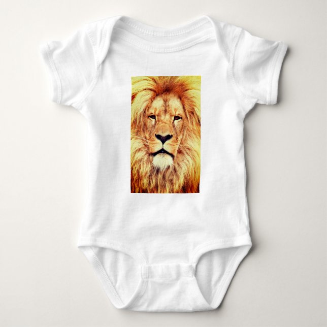 Lion Face Painting Artwork-17335 Baby Bodysuit (Front)