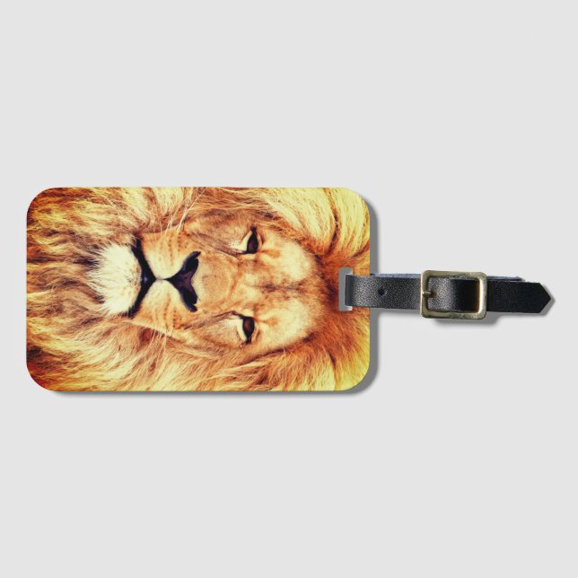 Lion Face Painting Artwork-17335 Luggage Tag (Front Horizontal)