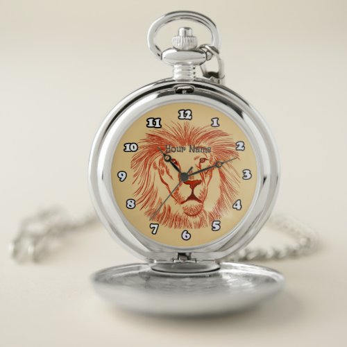 Lion Face Pocket Watch