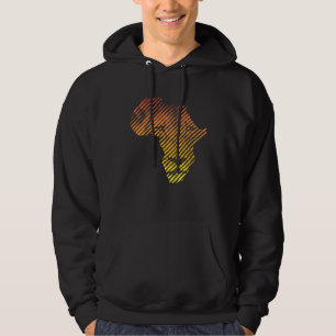 Lion Face Shape of Africa in Red and Orange for Li Hoodie