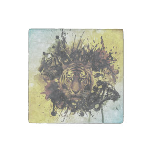 lion face stone magnet