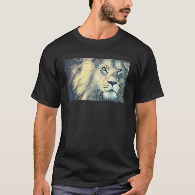 Lion Face  Symbol of Strength Power and Majesty T-Shirt (Front)