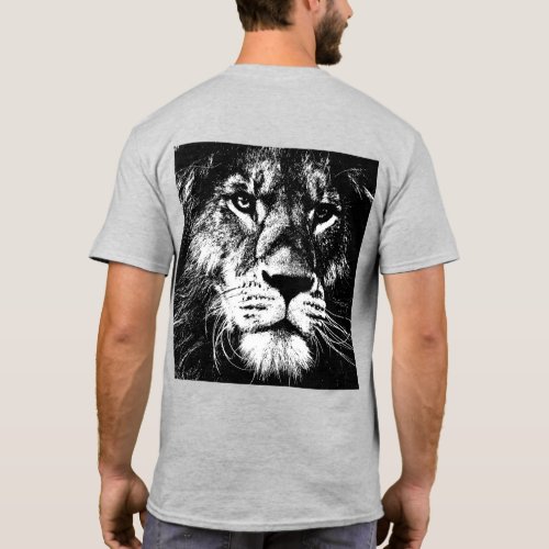 Lion Face Template Back Side Design Pop Art Mens T_Shirt